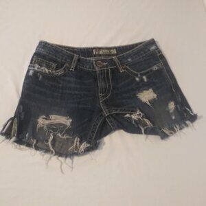 BKE women's size 26 distressed dark wash shorts
